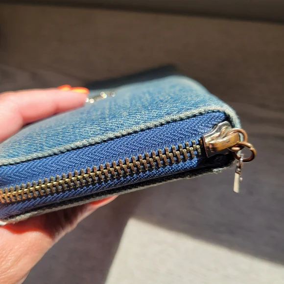 Guess Denim Long Zip Wallet - Picture 6 of 11